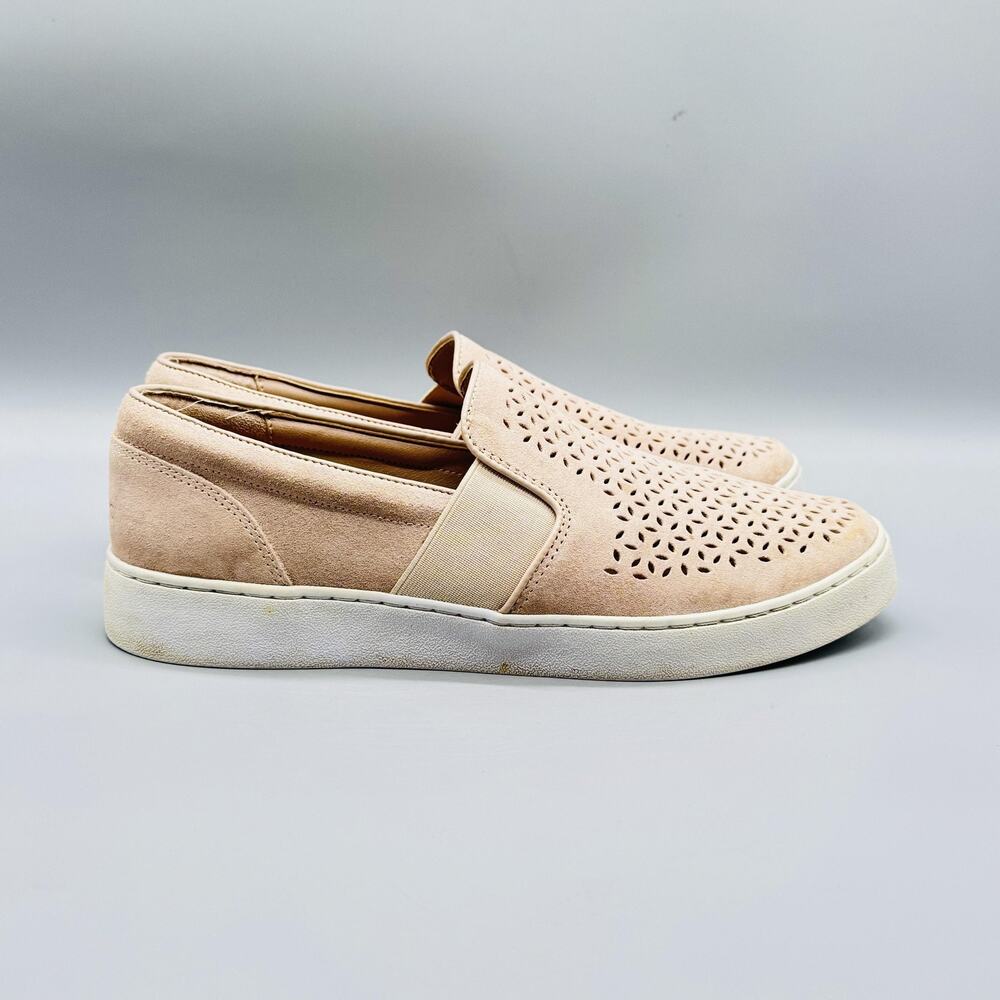 Vionic Shoes Women 10 Pink Suede Kani Slip On Perforated Casual Sneakers Comfort